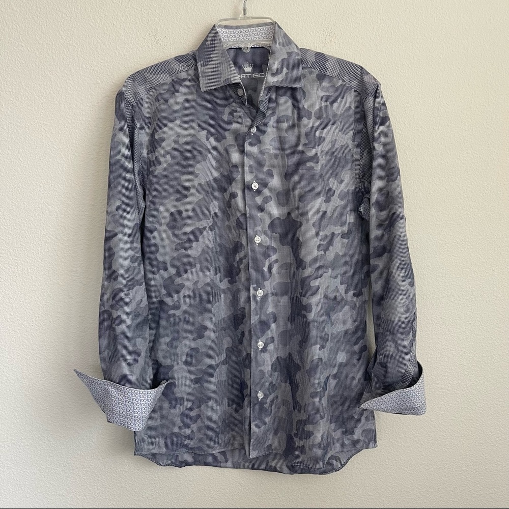 Bertigo Camo Pattern Bike Cuff Button Down Long S… - image 2